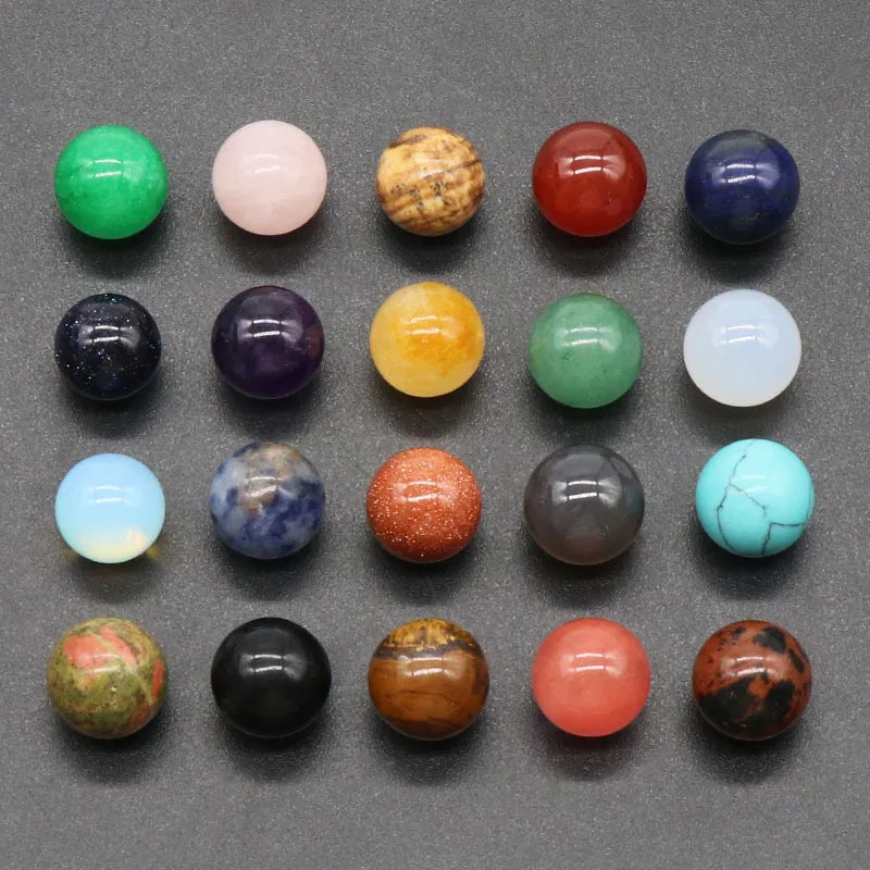 Custom 12mm Natural Gemstone Loose Beads Lapis Lazuill Amethyst No Hole Crystal Ball Crystal Sphere Non-Porous-Ball for Gift