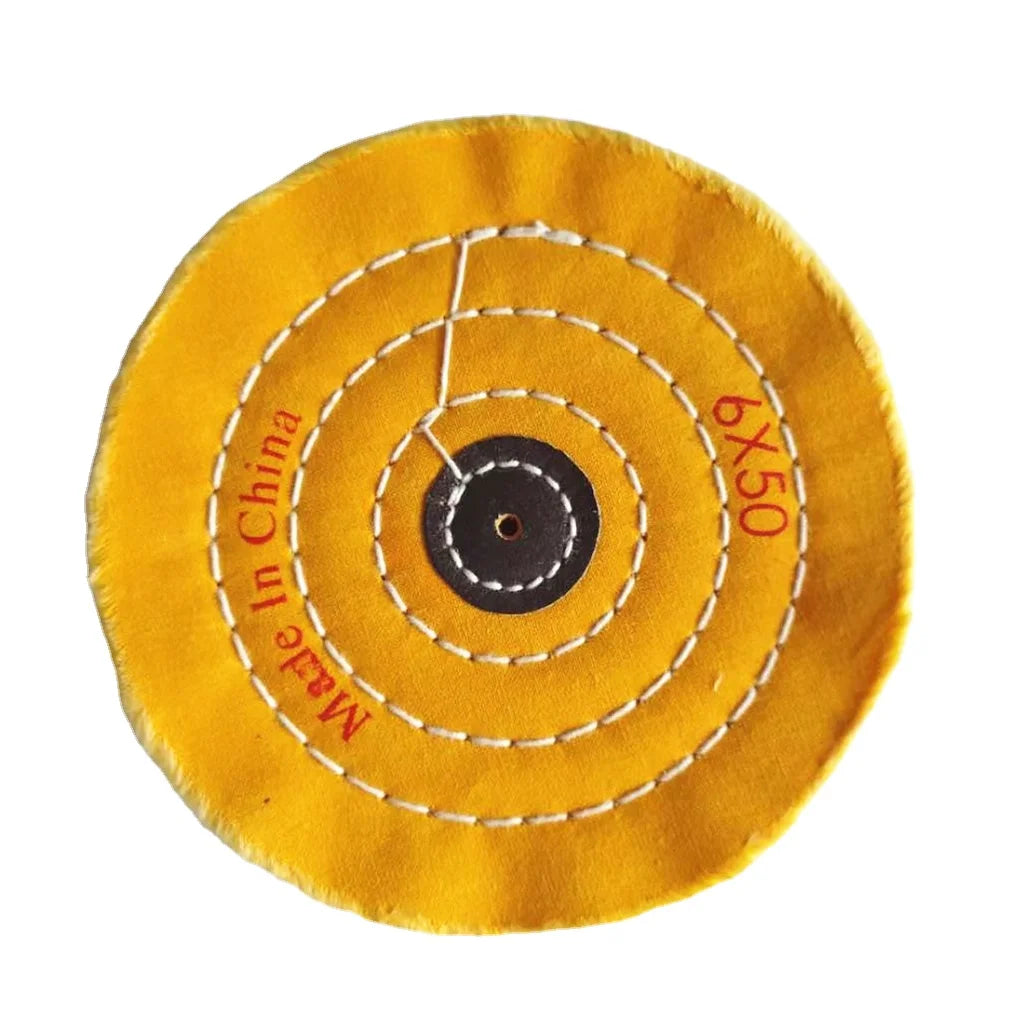 6" X 50 Ply Muslin Yellow Cotton Abrasive Pad for Jewelry and Metal Polishing (OEM Supported)