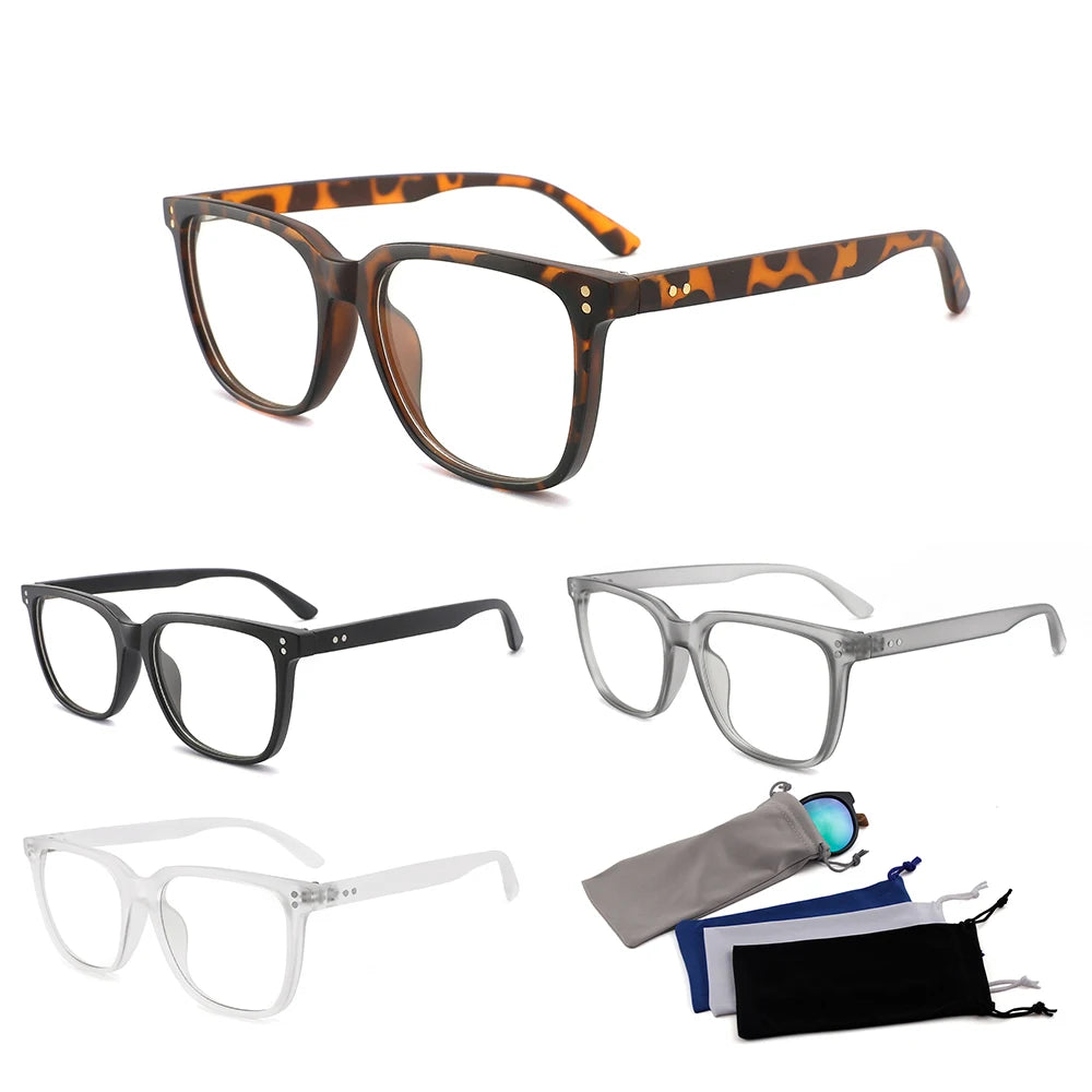 Fashion Eyewear Frame Optical Glasses PC square Oversized Designer Plat Lens Women Men Glasses 2024