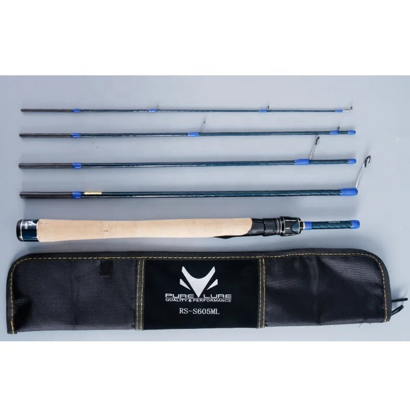 Portable 6\" & 7\" ML High Carbon Fiber Fishing Spinning Rod Pure Lure with Cork Handle for Lake Stream River Fishing