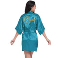 3172 Short Satin Robe for Women Gold Onion Bride Party Nightgown Female Lingerie Wedding Robe for Summer Autumn Weddings Parties