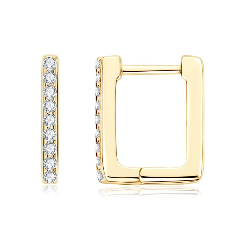 Fashion Jewelry Grade D Moissanite Diamond Hoop Earrings 925 Sterling Silver 0.135+0.135ct Moissanite Iced Out Earrings Women