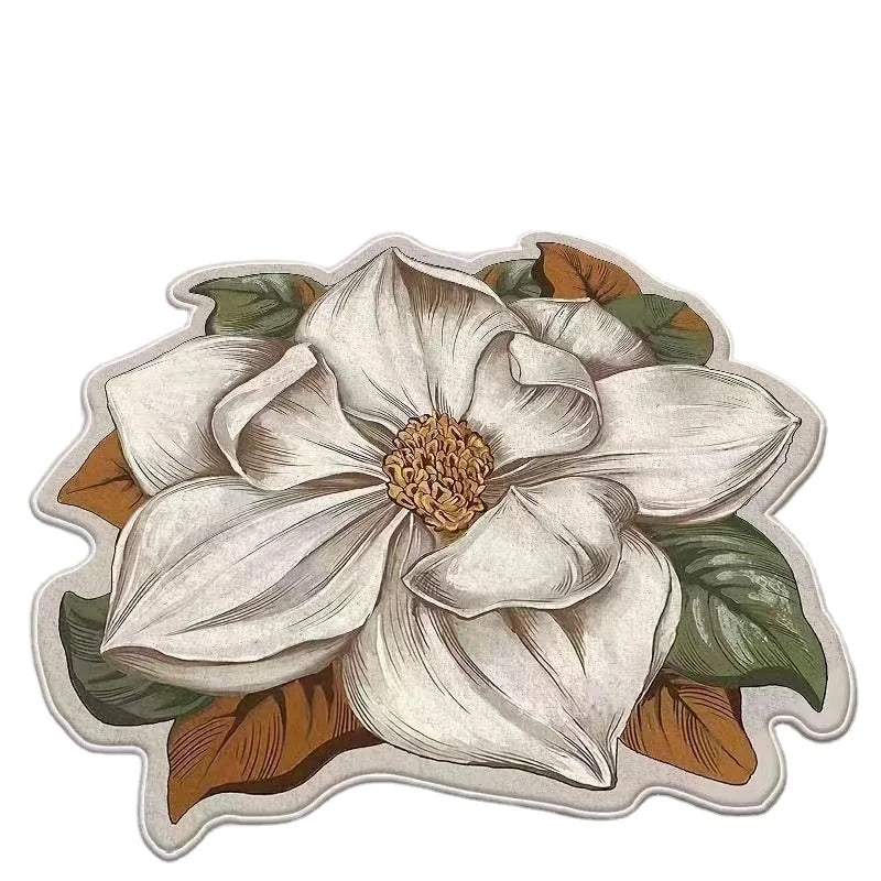 Style Non-slip Nylon Rug Living Door Novelty Carpet Floor Custom Shape Modern Logo Model Flower for Bedroom Bedside Hotel Home