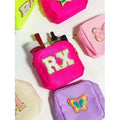 Waterproof Nylon Pouch Travel Large Embroidery Letter Patches Cosmetic Bag Chenille Mini Small Zipper Toiletry Make up Bags