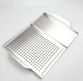 BBQ Grill Pans Stainless Steel Grill Topper With Handle Plancha Grilling Plate for Vegetables and Meats