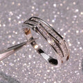 CAOSHI Factory OEM Exquisite Paved Full Simulated Moissanite Design Silver Plated Eternity Band Rings for Women Engagement Rings