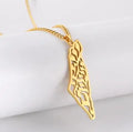 Palestine Vintage Map Pendant Necklace for Men Women Arabic African Jamaica Stainless Steel Gold Color Necklaces Amulet