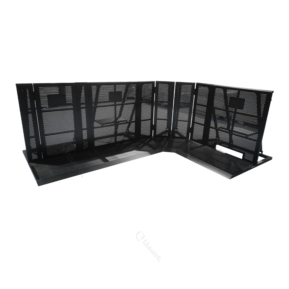 KKMark Custom Black Silver Quick Lock Aluminum Detachable Portable Foldable Crowd Control Barrier System with Easy Replace