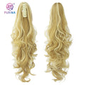 Long Kinky Curly Futura Silk Fiber Heat Resistant Synthetic Claw Clip Ponytail Hair Extensions