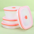 Pet Collapsable Bowl Food Grade Silicone Foldable Food Storage Container Set Lonchera Reusable Kids Bento Lunch Box