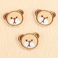 Factory Price in Stock Custom Iron on Embroidered Brown Bear Head Patch for Jacket