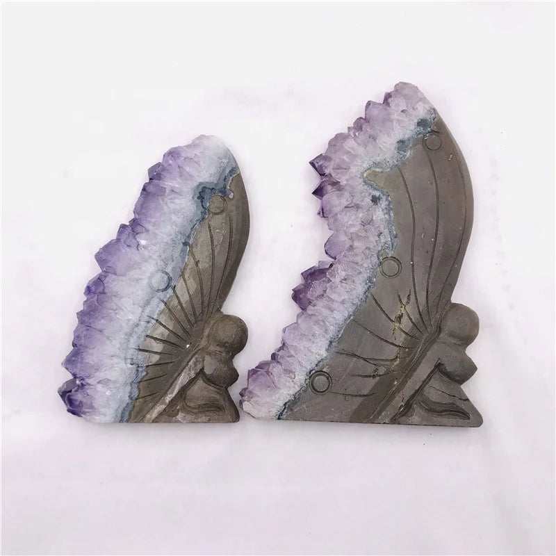 Wholesale High-quality Natural Healing Stones Amethyst Cluster Butterfly Fairy Crystal Crafts for Decoration