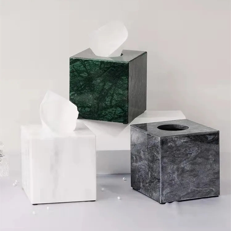 Ins Style Kitchen Marble Standing Texture Tissue Paper Towel Box Household Simple Toilet Tissue Holder