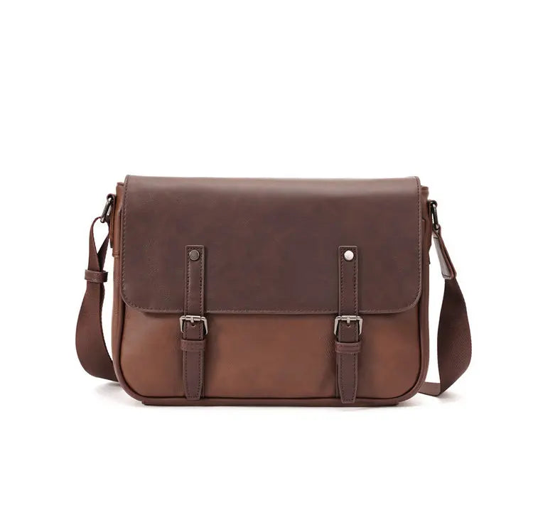 Fashion Large Laptop Pu Leather Sport Side Chest Sling Crossbody Luggage Travel Shoulder Messenger Bag for Men Women