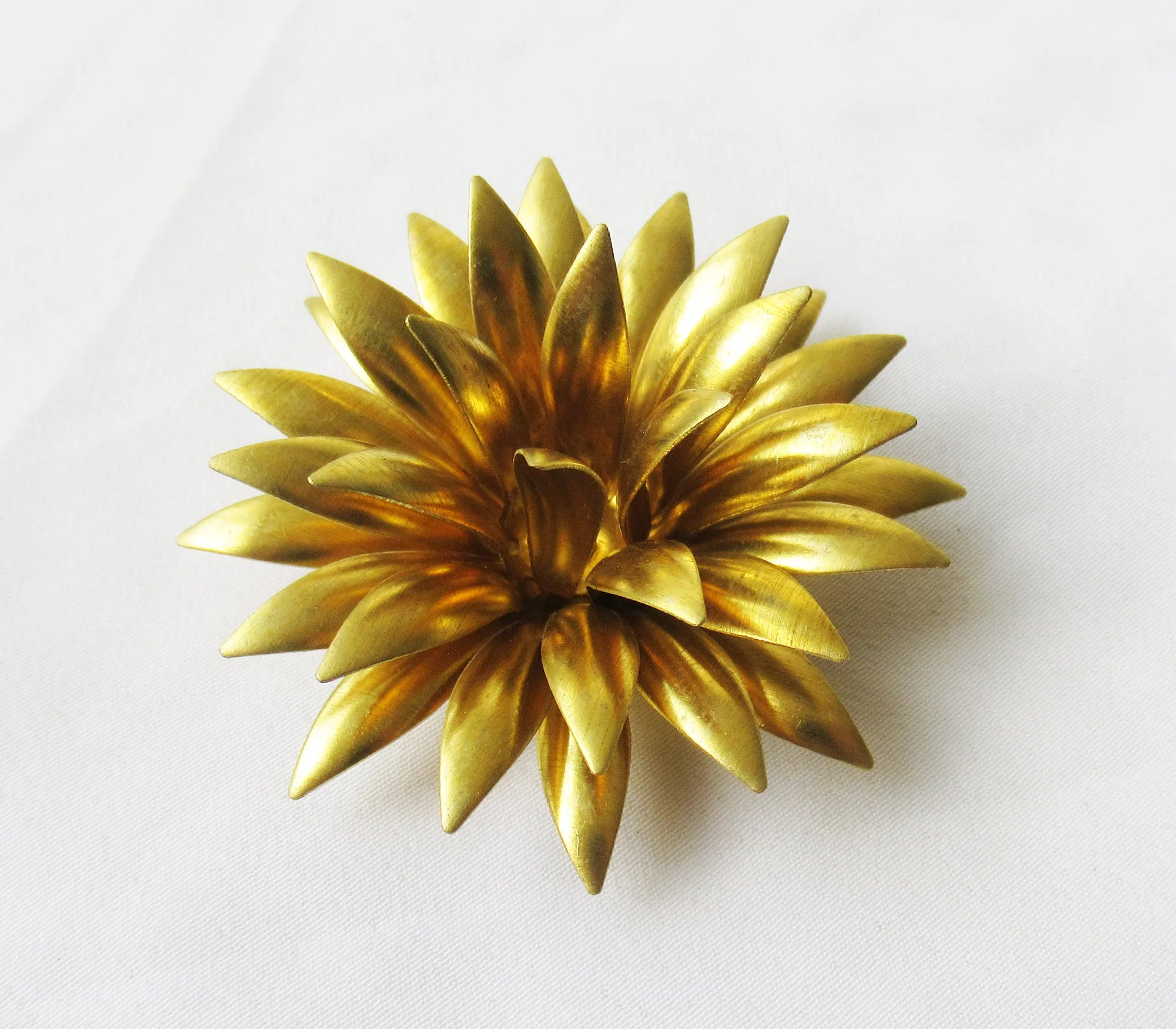 Brass Flower Assembly Handmade Chrysanthemum Loose Finding 54mm