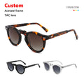 Wholesale High Quality Classic Vintage Fashionable Designer Customizable Geometric UV400 Polarized TAC Lenses Acetate Sunglasses