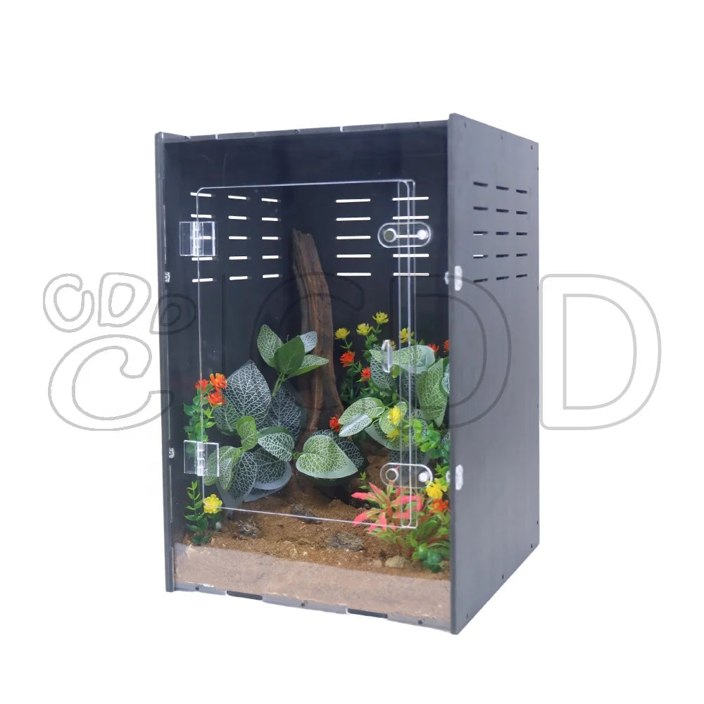 24*16*16 Inch Arboreal Reptile Tall PVC and Acrylic Cage Customizable Flat Design with Factory Support Box Packing MegaBDM