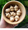Wholesale Unpainted Wooden Peg Dolls for DIY Christmas Trees & Acorns Eco-Friendly Button Decorations with Beads