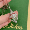 P1610 8-9mm DIY Natural  Freshwater Pearl Charm Pendant Necklace Accessory 925 Sterling Silver Jewelry for Women Without Chain