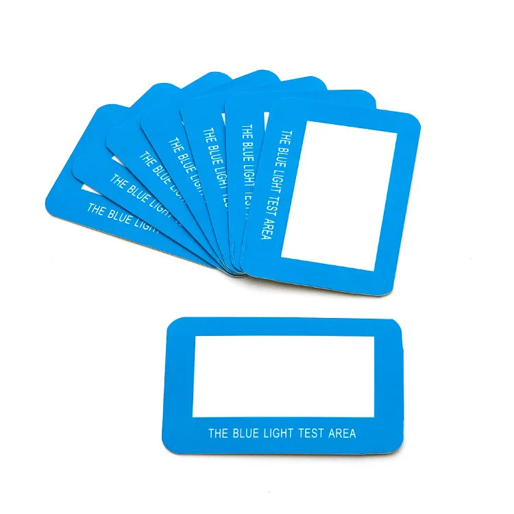 Custom Printing PVC Blue Light UV Test Card Blue Light test Area Blue Cut Test