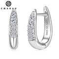 Wholesale Personalization Fashion Jewelry 925 Sterling Silver Round 2mm&1.3mm Moissanite Clip Hoop Earrings for Women