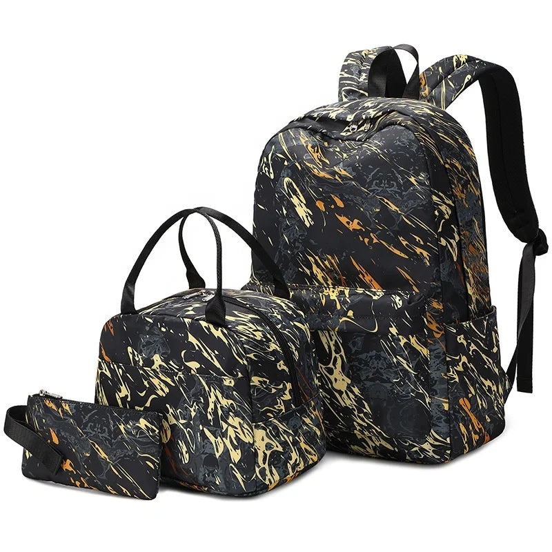 Kids Backpack Marble School Bag Backpack Set for Teenagers Boys Bags Back to School Boys Backpacks School Bags 3 in 1