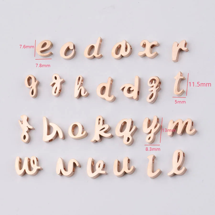 Wholesale Thickness 3mm  Stainless Steel Letter Charm Accessories DIY Jewelry Gold Accessor