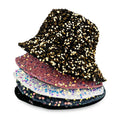 Chic Femme Sun Bucket Hat Fashion Sequin Bling Chic for Daily Casual Fishing Ski Cycling-Versatile Chic Sun Cap