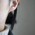 Daily Jewelry Fashion Jewelry Ladies Gift Sterling Silver Half Star Stud Earrings