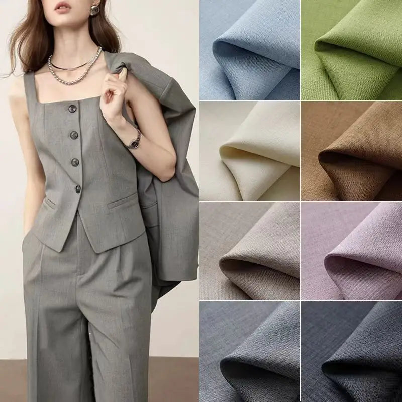 Workwear Jacket Fabric Men's Suit Trousers Suit Dress Pleated Skirt Uniform Fabric Women's Spring and Autumn Cheap Clearance