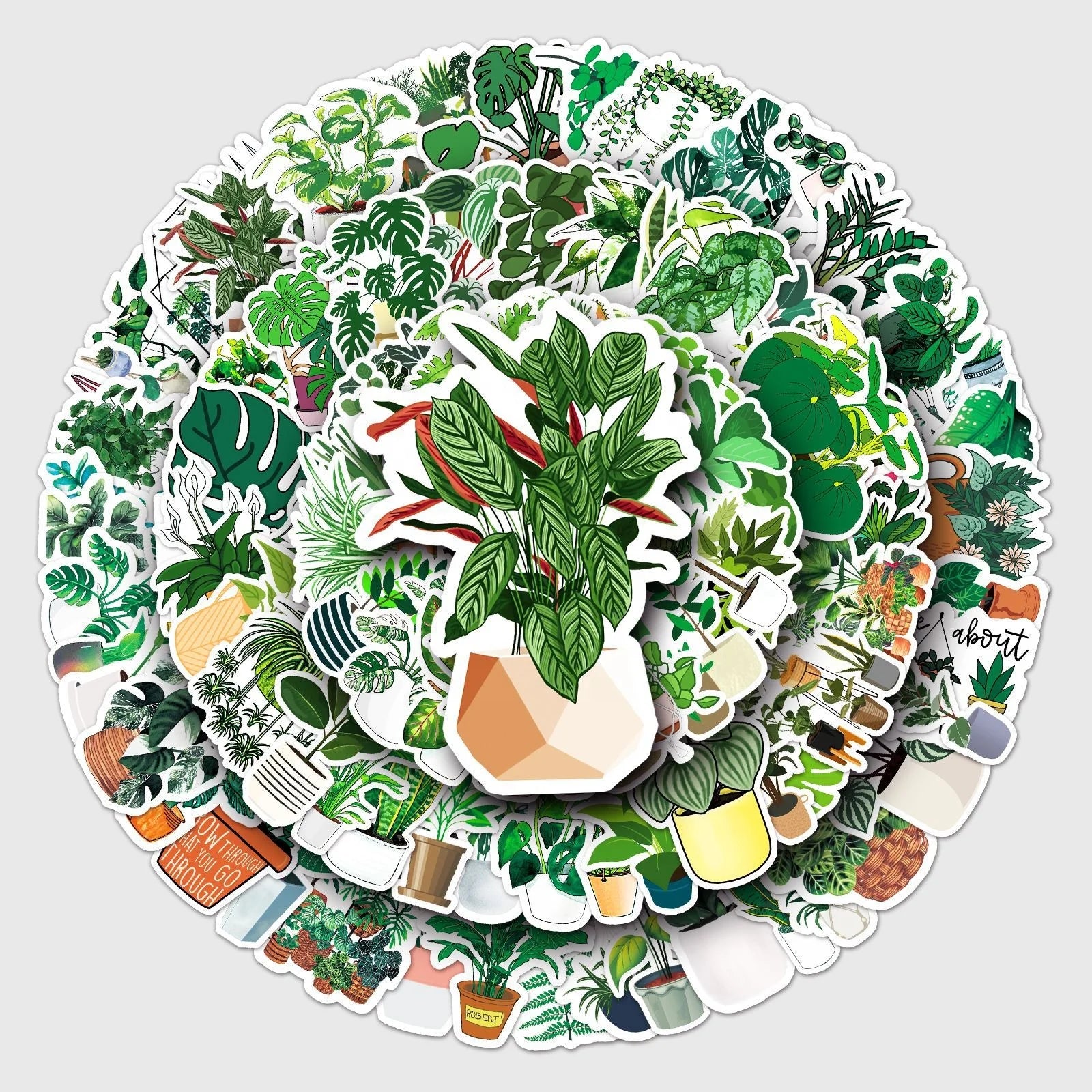 Vi-Zhaobao 100PCS Die Cut Waterproof Weed Sticker Pack for Kids Window Laptop Phone Notebook Decorative Stickers