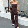 Elegant Vintage Off-Shoulder Tank Tops and Pants 2-Piece Suits for Women Custom Made by Manufacturers Bow Collar for Summer