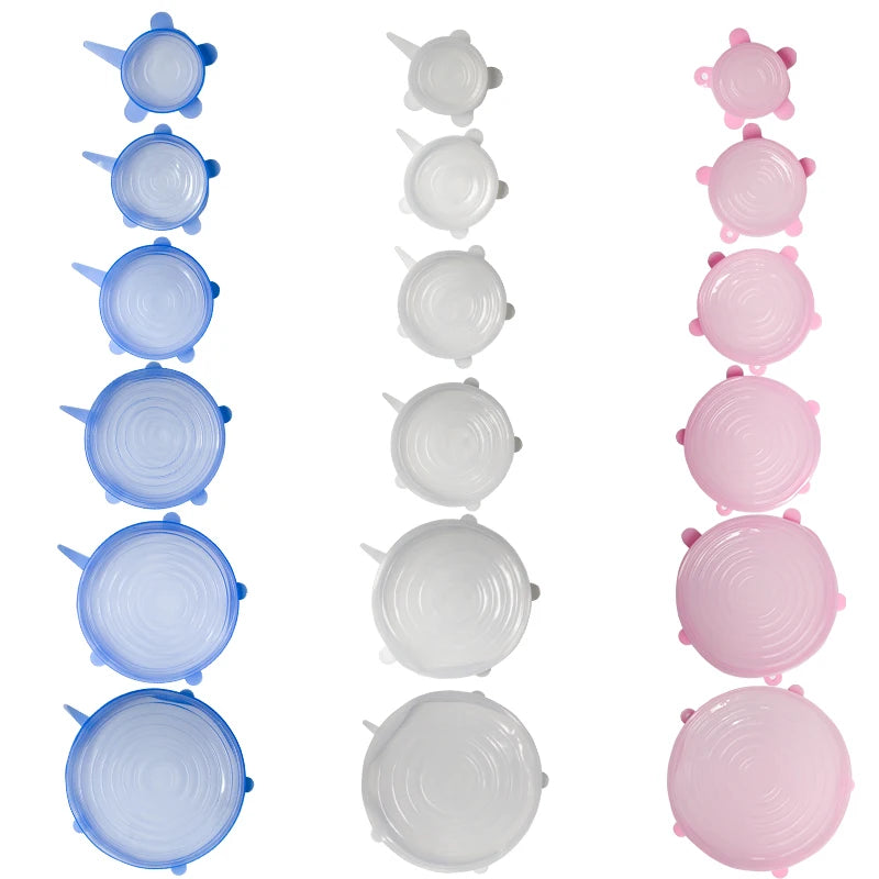 Kitchen Tool Silicone Fresh-keeping Cover 6 Pcs Set Fresh Food Safe Silicone Cover Silicone Stretch Lids