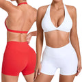 Custom Logo Workout GYM Crisscross Backless Sport Bra Wear Yoga Sets Pants Fitness Yoga Wear Yoga Leggings Sets for Women