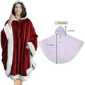 Thick Warm Wearable Sherpa Hoodie Blanket Oversized Flannel Fleece Sweatshirt Sleeve Throw Sleepsack Blanket