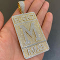 Hot Sale Hip Hop Full Iced Out S925 Moissanite Logo Plate Custom Pendant