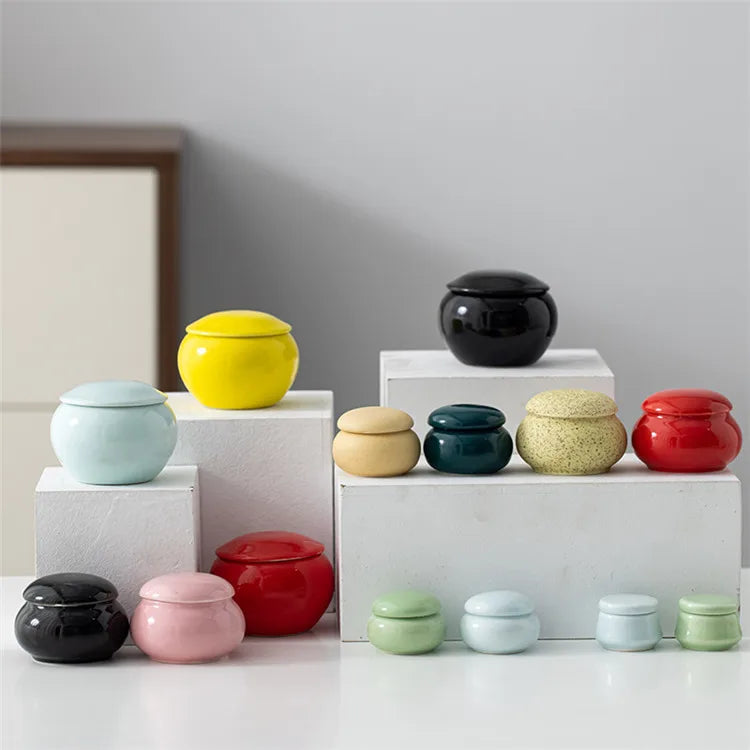 BAMBUS Wholesale Custom Design Empty Porcelain Tins Canisters Airtight Bone China Eco-Friendly Tea Cans Custom Logo for Matcha