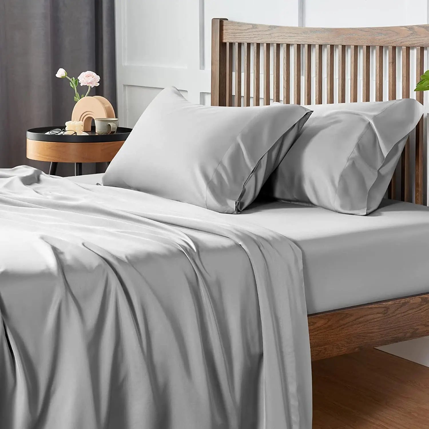Soft Cooling Bamboo Locell Bed Sheets Set Organic Rayon Bamboo Sheets Set Luxury Silky Hotel Bamboo Bedding Set