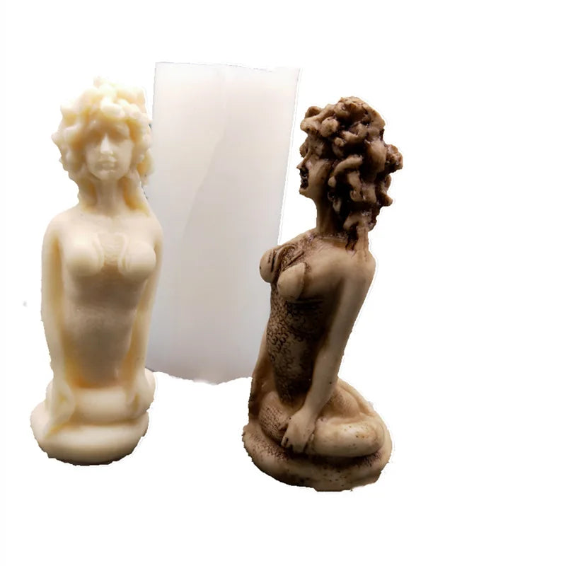 Greek Mythology Figure Medusa Scented Candle Candle Mold Decoration Plaster Mold Silicone Mold