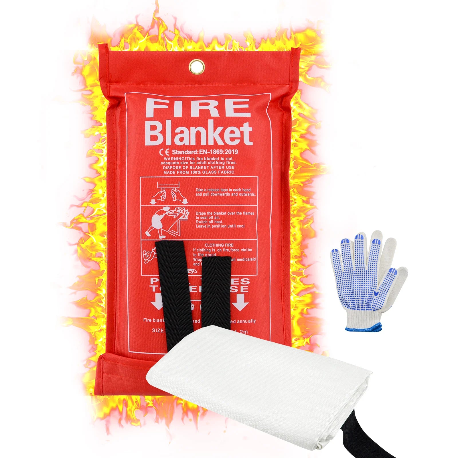 2025 Emergency FireBlanket Fire ExtinguisherBlanket Fire Suppression FabricFlame Retardant Towel Flame