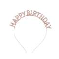 MIO Happy Birthday Headband Luxury Metal Alloy with Shining Rhinestones Headbands Birthday Party Hair Decoration