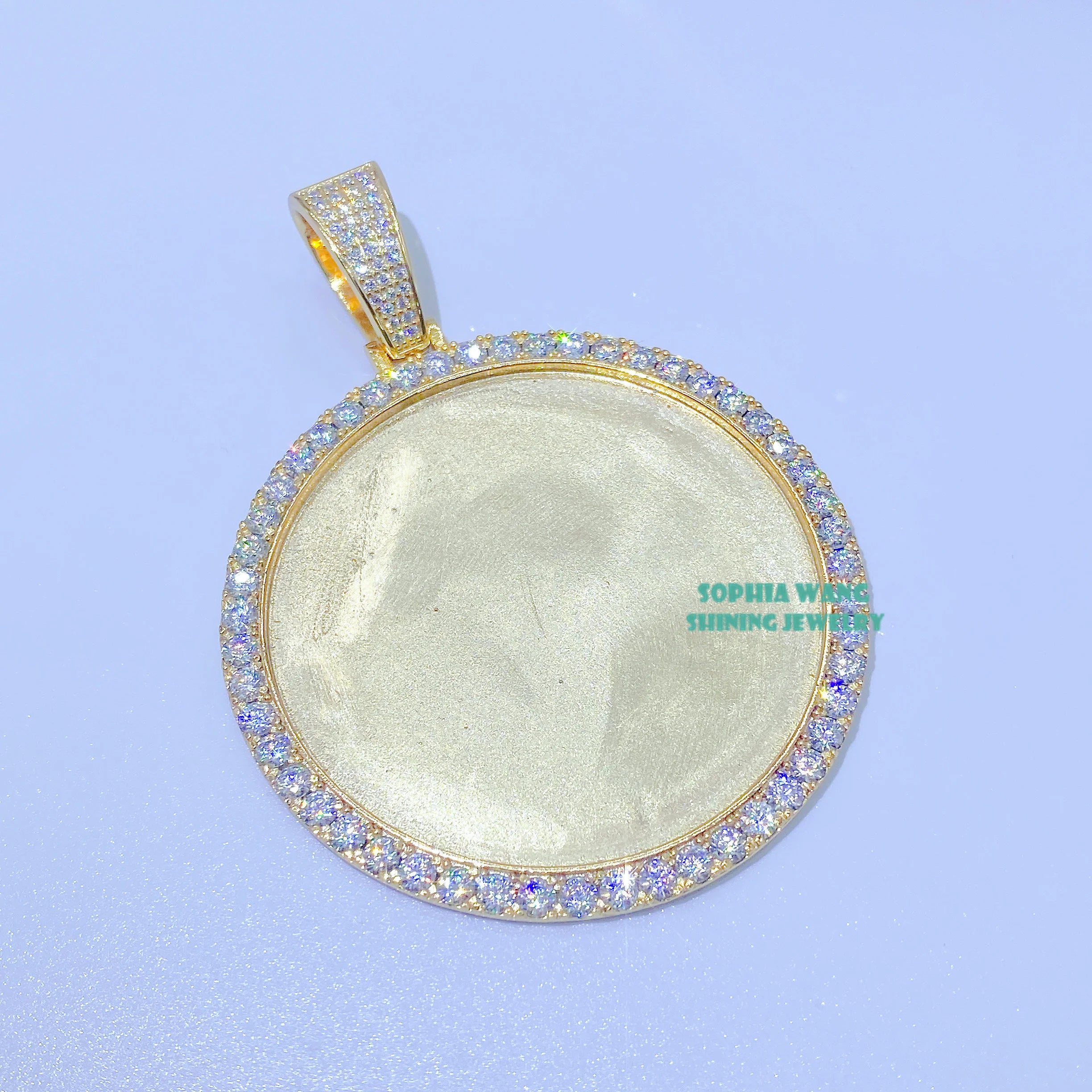 Custom Hip Hop Jewelry 18K Gold Plated Iced Out Moissanite Diamond Photo Memory Locket Pendants Picture Necklace