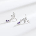 Elegant Jewelry 925 Silver Waterdrop Shape Leaf Earrings