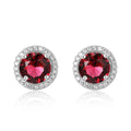 Chinese Raw Crystal Jewellery 925 Sterling Silver Ruby Stone Handcrafted Earrings