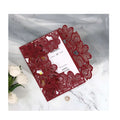 Wholesale Paper Craft Burgundy Laser Cutting Wedding Invitation Mariage Envelope for Quinceanera Bridal Shower