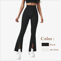 Wholesale Elastic Seamless Leggings Pants High Waist Track Pants Flare Yoga Pants for Women With Front Split