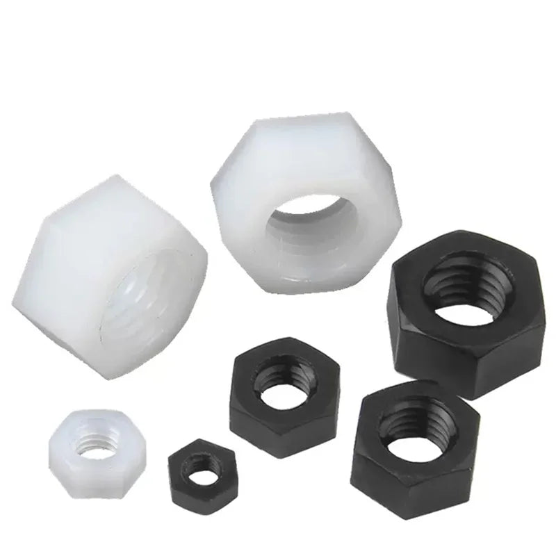 Insulating PA66 Nylon Hex Nuts with Metric Thread Plastic Hexagonal Nuts for Electronics PCB