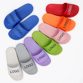 Big Sizes Hot Sale Customize logo Printed PVC Slides Slippers with Cushioning Breathable & Anti-Slip Design for Men
