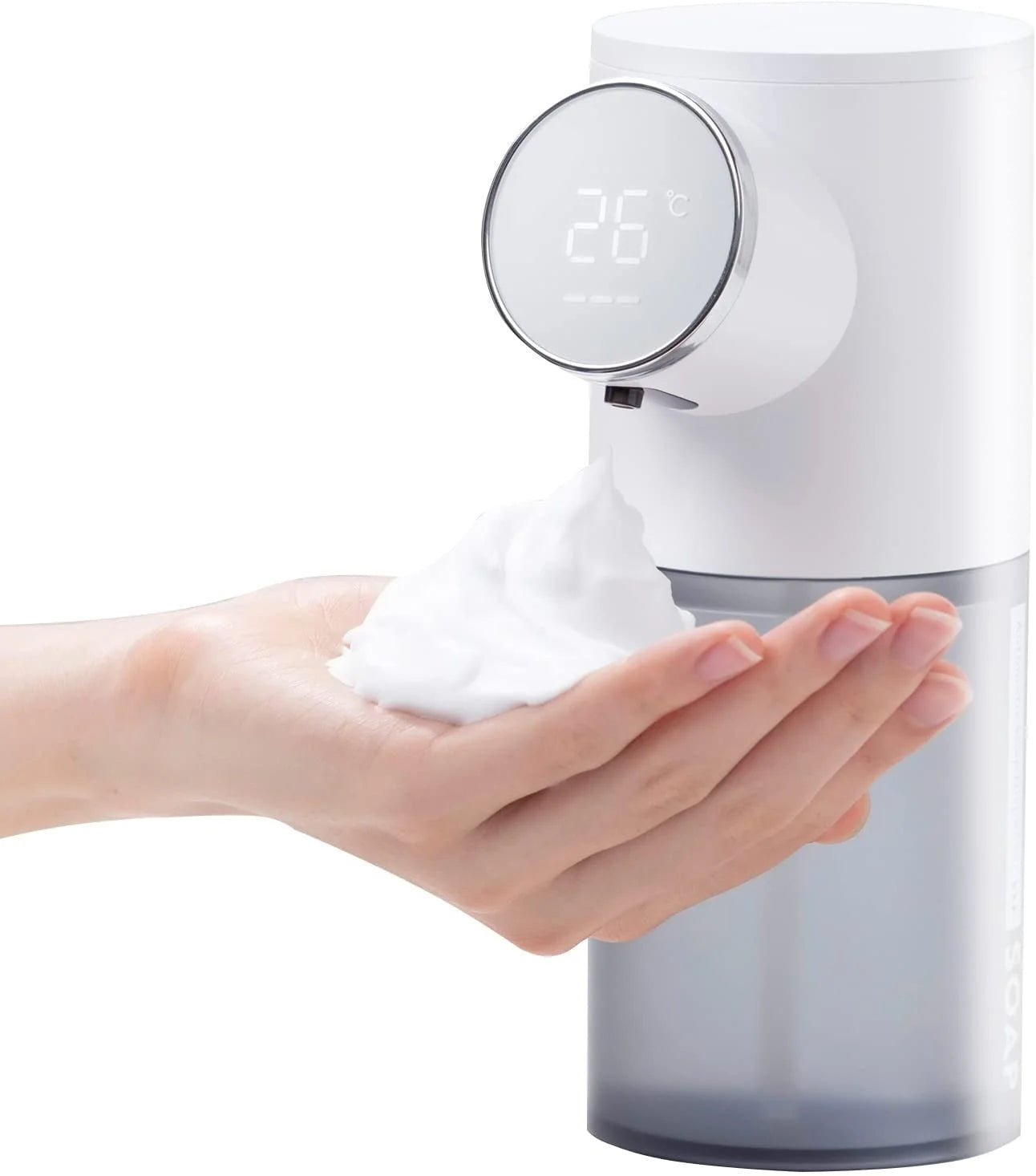 Smart LCD Display Soap Dispenser USB Rechargeable Touchless Hand Sanitizer Dispenser for Kitchen Bathroom Hotel Restaurant