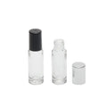 Wholesale Portable Mini 4ml 5ml Refillable Empty Clear Frosted Glass Perfume Oil Roller Bottle with Stainless Steel Roll on
